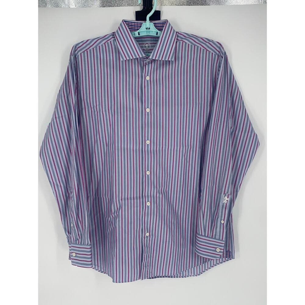 Bugatchi Uomo Mens Striped Dress Shirt